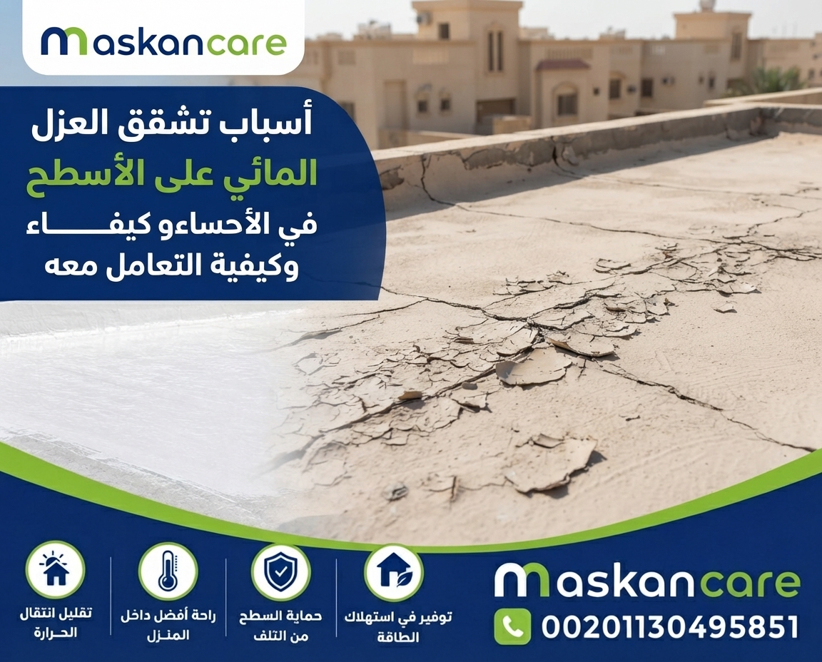 أسباب تشقق العزل المائي على الأسطح في الأحساء وكيفية التعامل معه