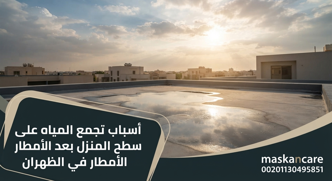 تعرف على أسباب تجمع المياه على سطح المنزل بعد الأمطار في الظهران، وكيفية اكتشاف مشكلات التصريف والعزل والميول مبكرًا، مع أهم النصائح لحماية السطح ومنع تسرب المياه إلى داخل المنزل.