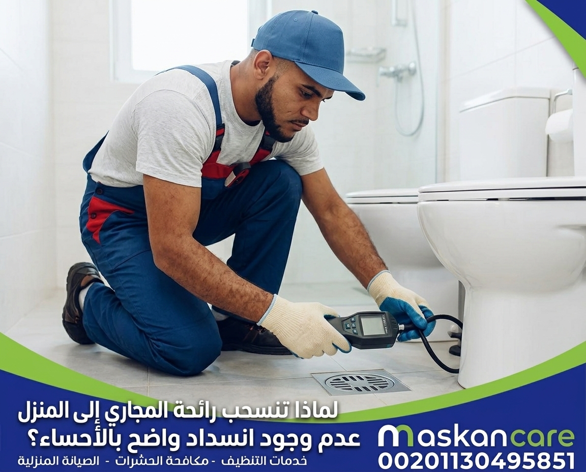 لماذا تنسحب رائحة المجاري إلى المنزل رغم عدم وجود انسداد واضح بالأحساء؟